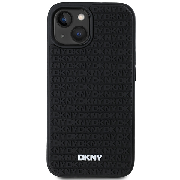 DKNY 3D guminis dėklas iPhone 15/14/13 – juodas