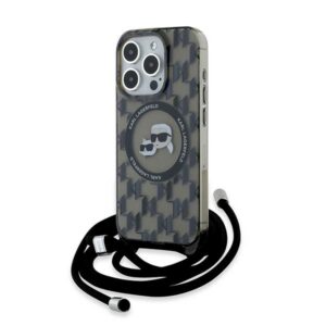 Karl Lagerfeld MagSafe dėklas iPhone 15 Pro – juodas