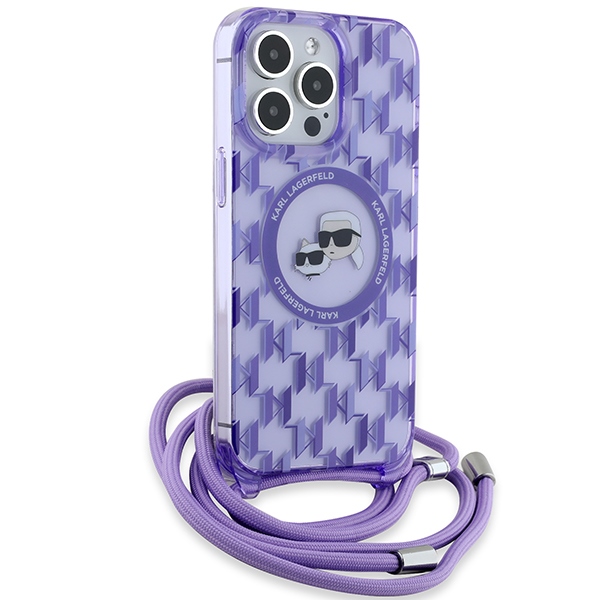 Karl Lagerfeld MagSafe dėklas iPhone 15 Pro – violetinis