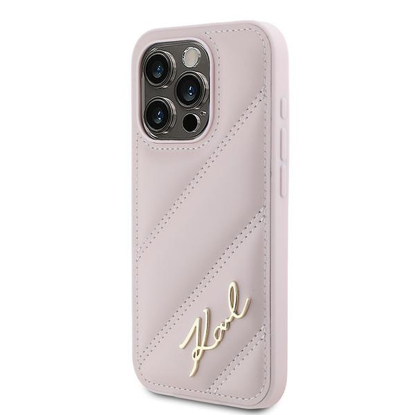Karl Lagerfeld dėklas iPhone 15 Pro Max – rožinis