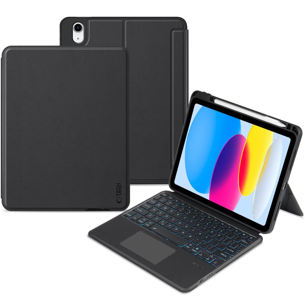 Dėklas su klaviatūra Tech-Protect SCmag Pen iPad 10.9 (2022) / 11 (2025), juodas
