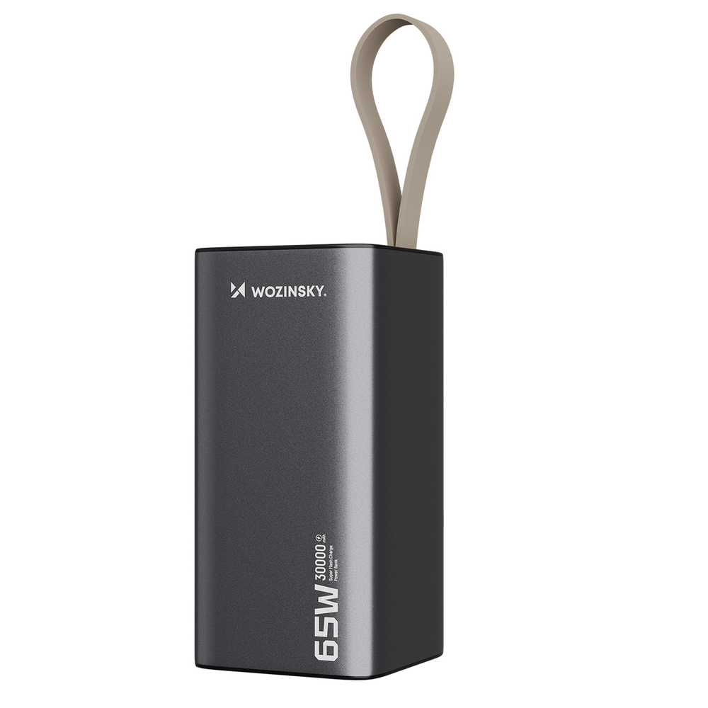 Wozinsky Išorinė baterija K65+ 65W 30000mAh 2x USB-C, 1x USB-A 65W - pilkas