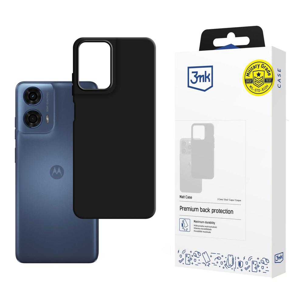 3mk matinis dėklas, skirtas Motorola Moto G24 Power – juodas