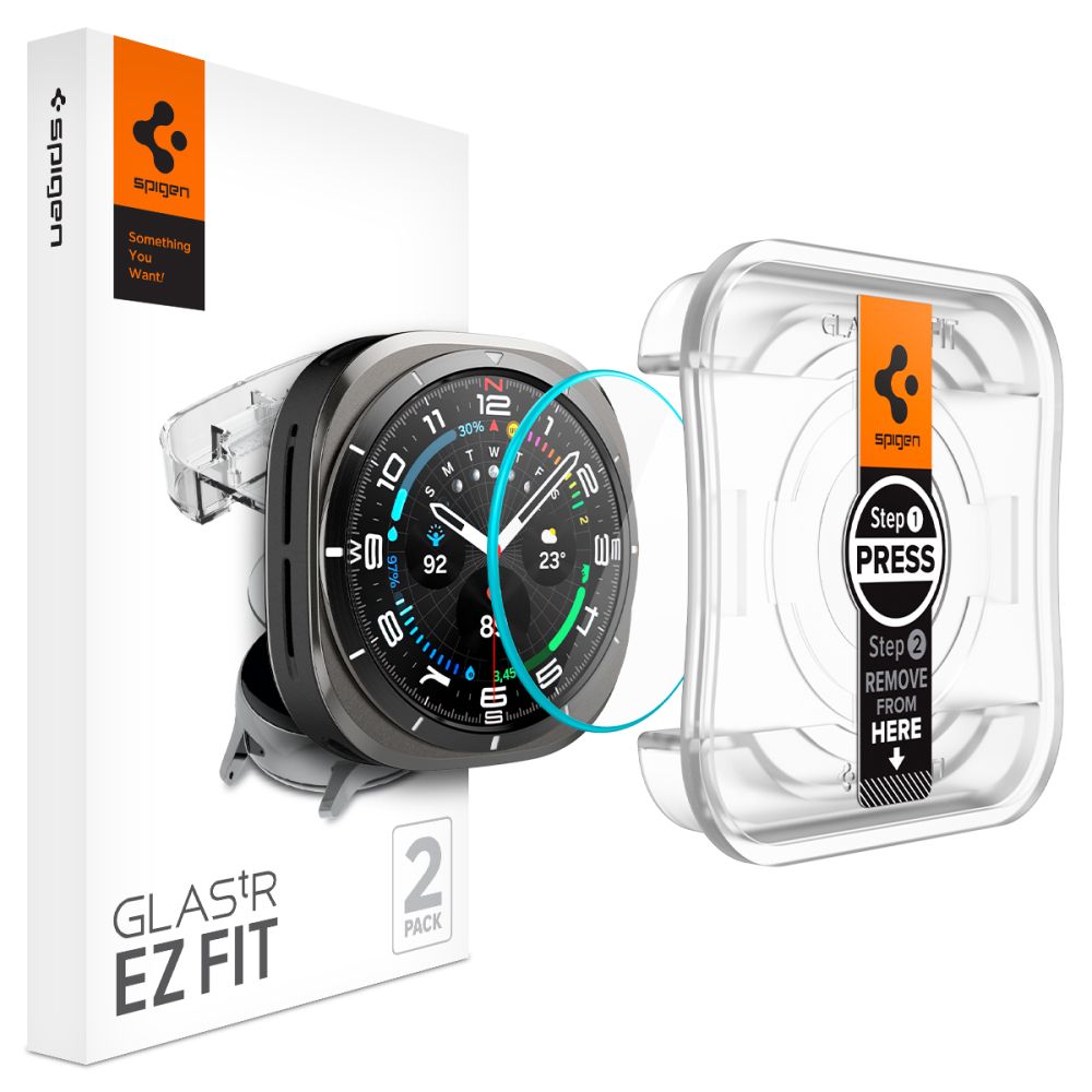 Apsauginis stiklas Spigen Glas.tR EZ Fit Samsung Galaxy Watch Ultra 2024 / 2025 (47 mm), 2 vnt., skaidrus