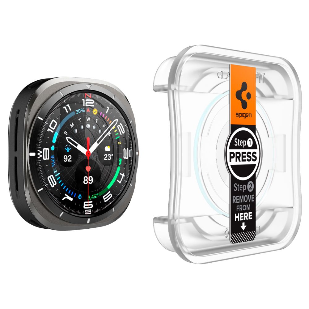 Apsauginis stiklas Spigen Glas.tR EZ Fit Samsung Galaxy Watch Ultra 2024 / 2025 (47 mm), 2 vnt., skaidrus