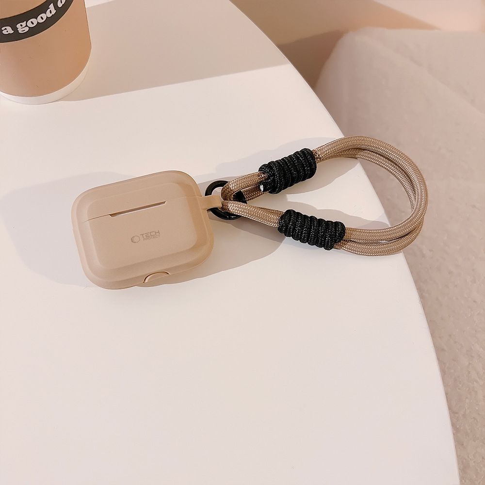 Dėklas Tech-Protect Silicone Rope Apple AirPods Pro 1/2, šviesiai rudas
