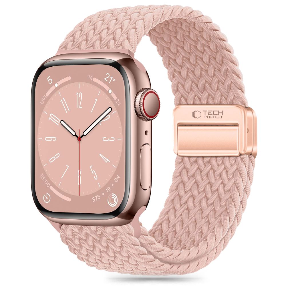 Dirželis Tech-Protect Nylonmag Apple Watch 8 / 9 / 10 / 11 / SE / Ultra (44 / 45 / 46 / 49 mm), blankiai rožinis