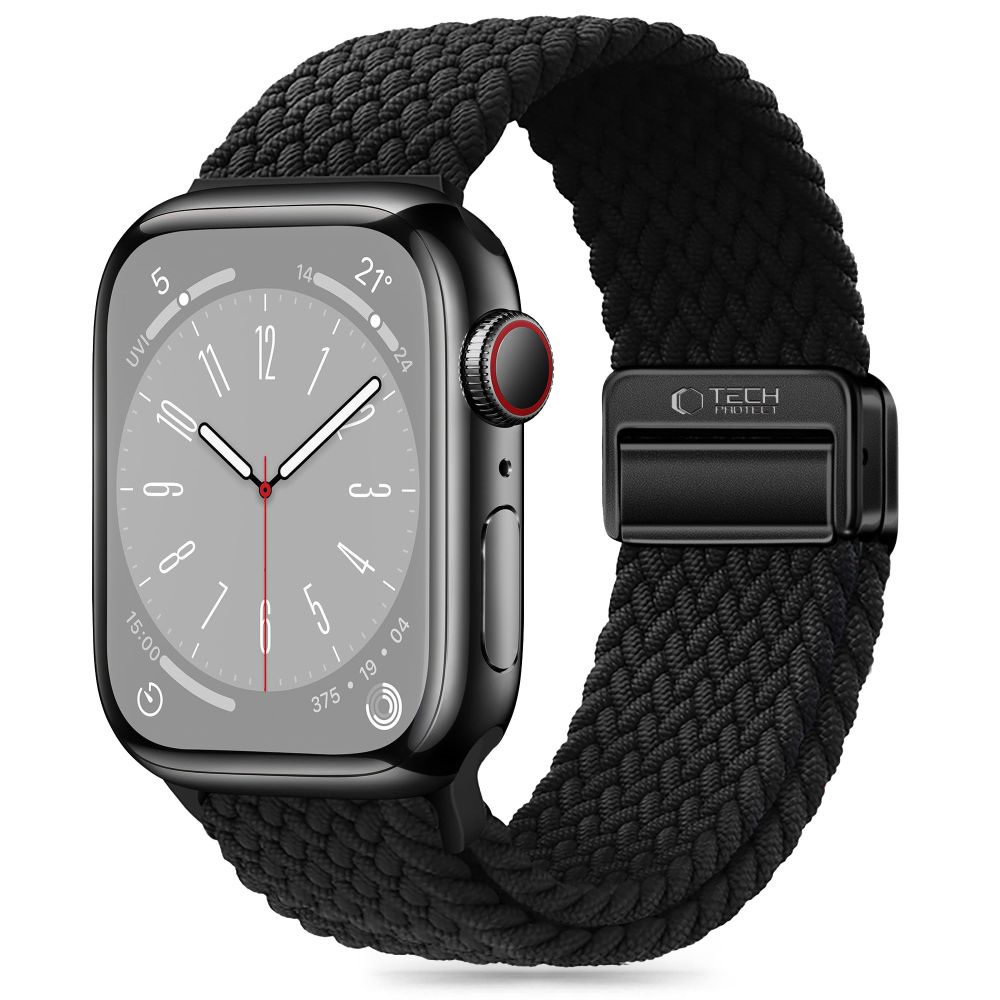 Dirželis Tech-Protect Nylonmag Apple Watch 8 / 9 / 10 / 11 / SE / Ultra (44 / 45 / 46 / 49 mm), juodas