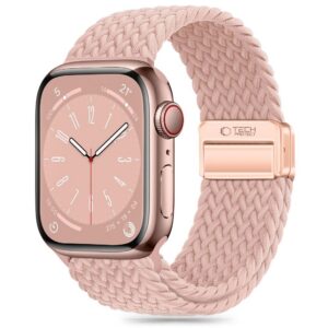 Dirželis Tech-Protect Nylonmag Apple Watch 8/9/10/11/SE (40/41/42 mm), pilkai rožinis