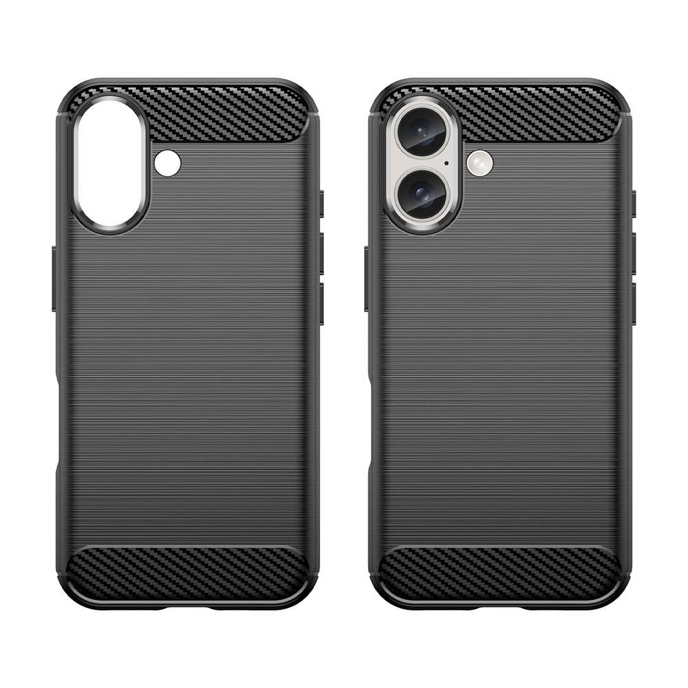 Carbon Case silikoninis dėklas iPhone 16 Plus – juodas
