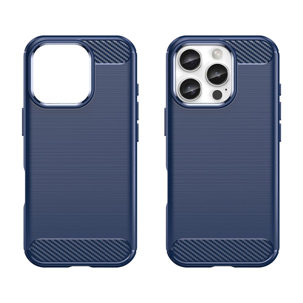 Carbon Case TPU dėklas iPhone 16 Pro Max – mėlynas