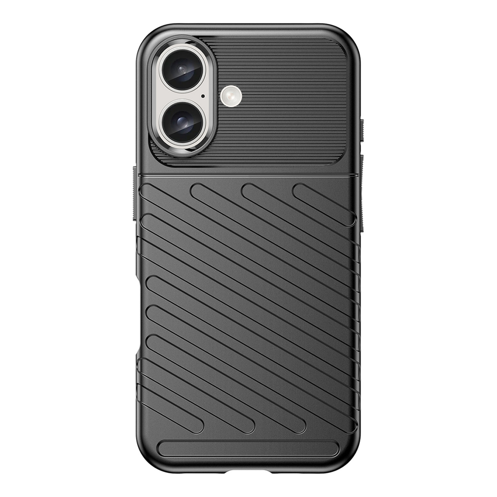 Thunder Case silikoninis dėklas iPhone 16 Plus – juodas