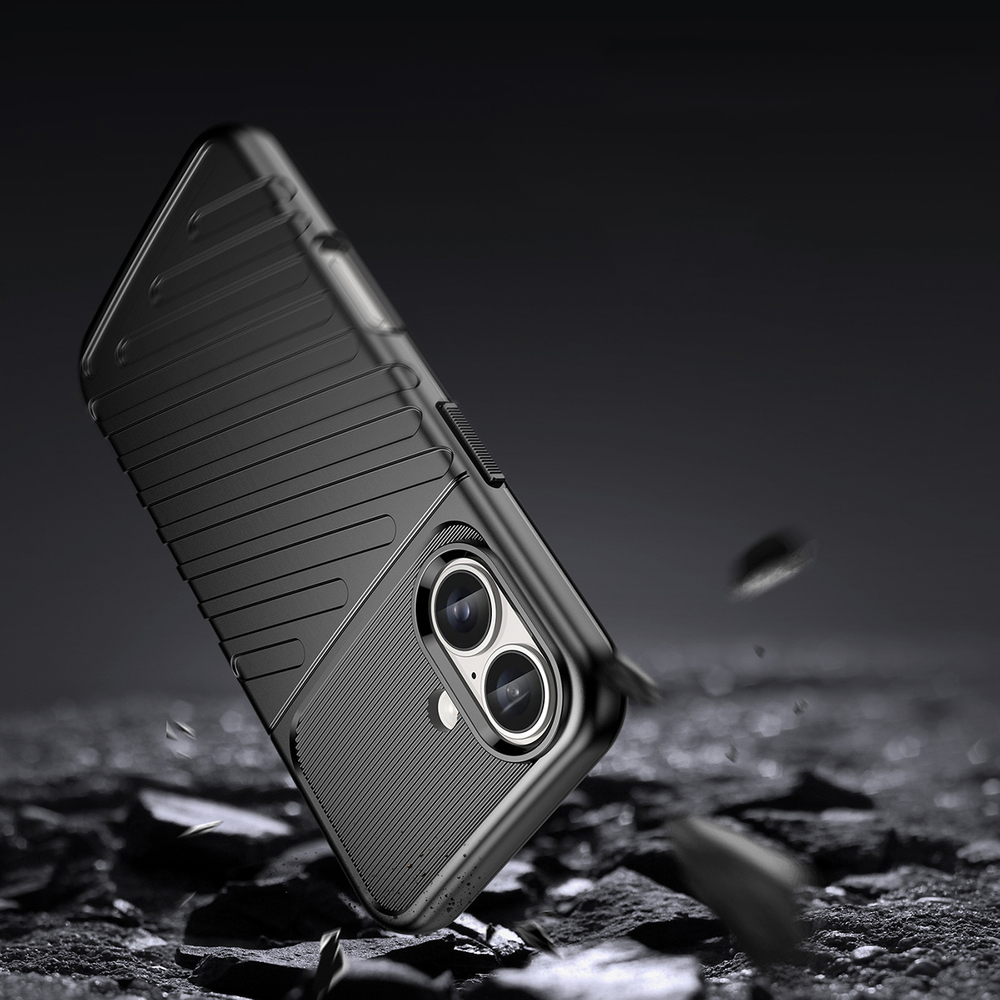 Thunder Case silikoninis dėklas iPhone 16 Plus – juodas
