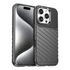 Thunder Case silikoninis dėklas iPhone 16 Pro – juodas