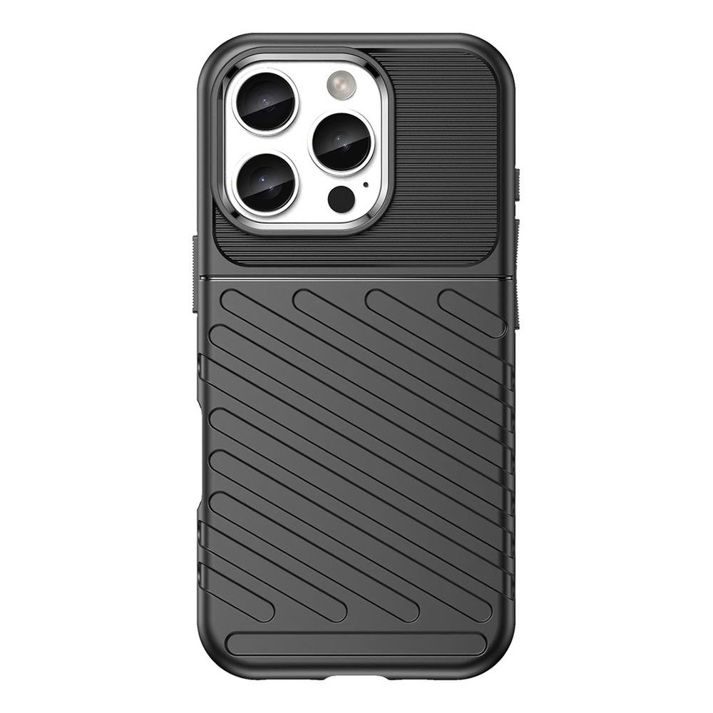 Thunder Case silikoninis dėklas iPhone 16 Pro – juodas