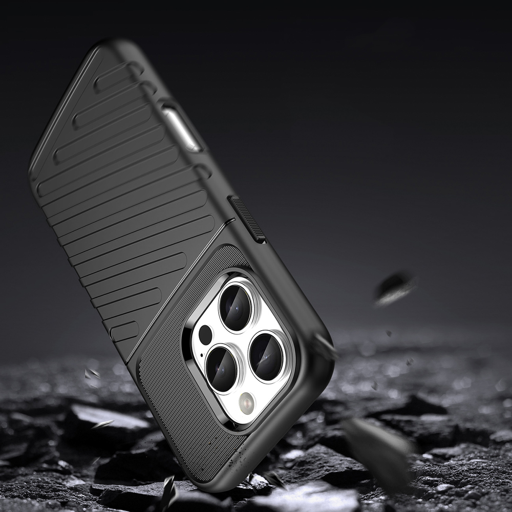 Thunder Case silikoninis dėklas iPhone 16 Pro – juodas