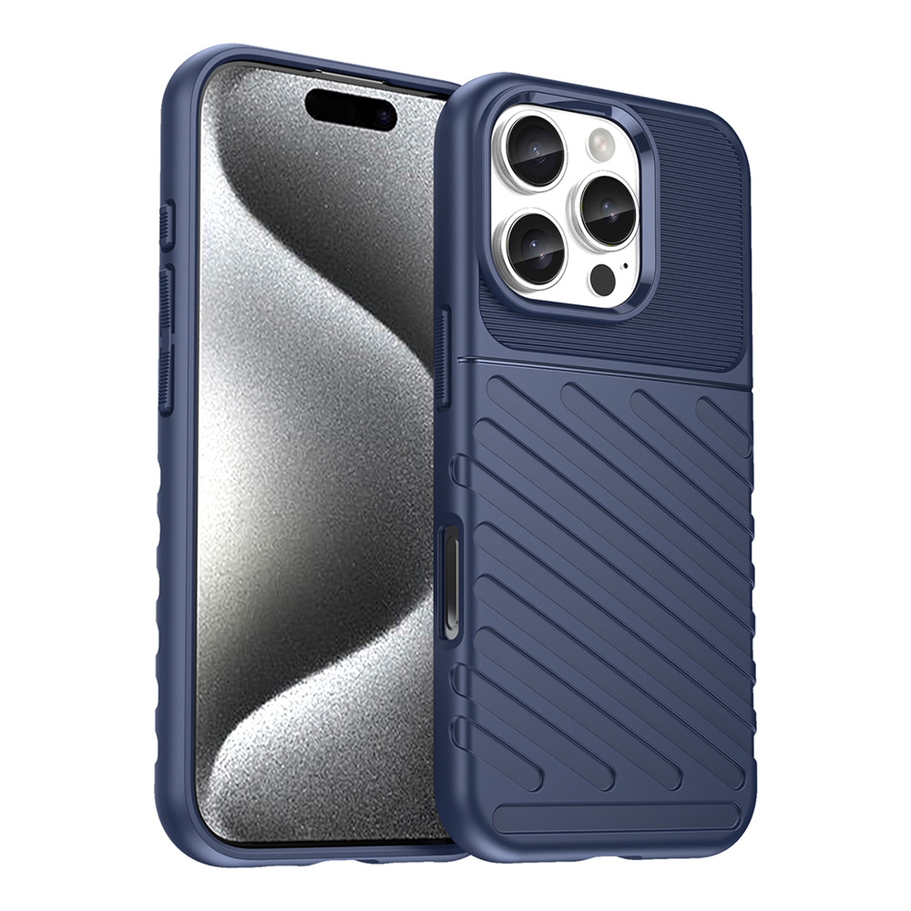 Thunder TPU dėklas iPhone 16 Pro – mėlynas