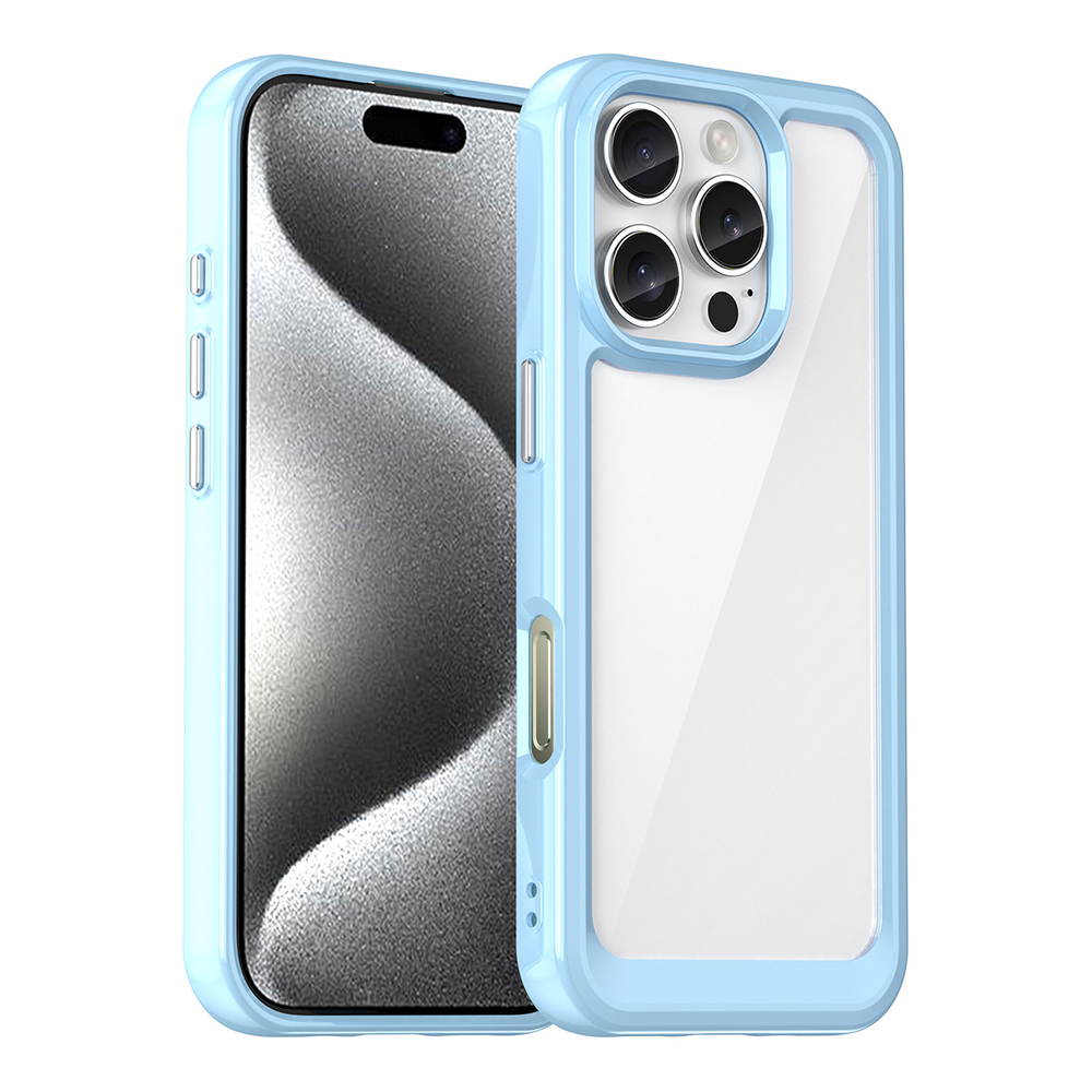 Skaidrus dėklas iPhone 16 Pro – mėlynas