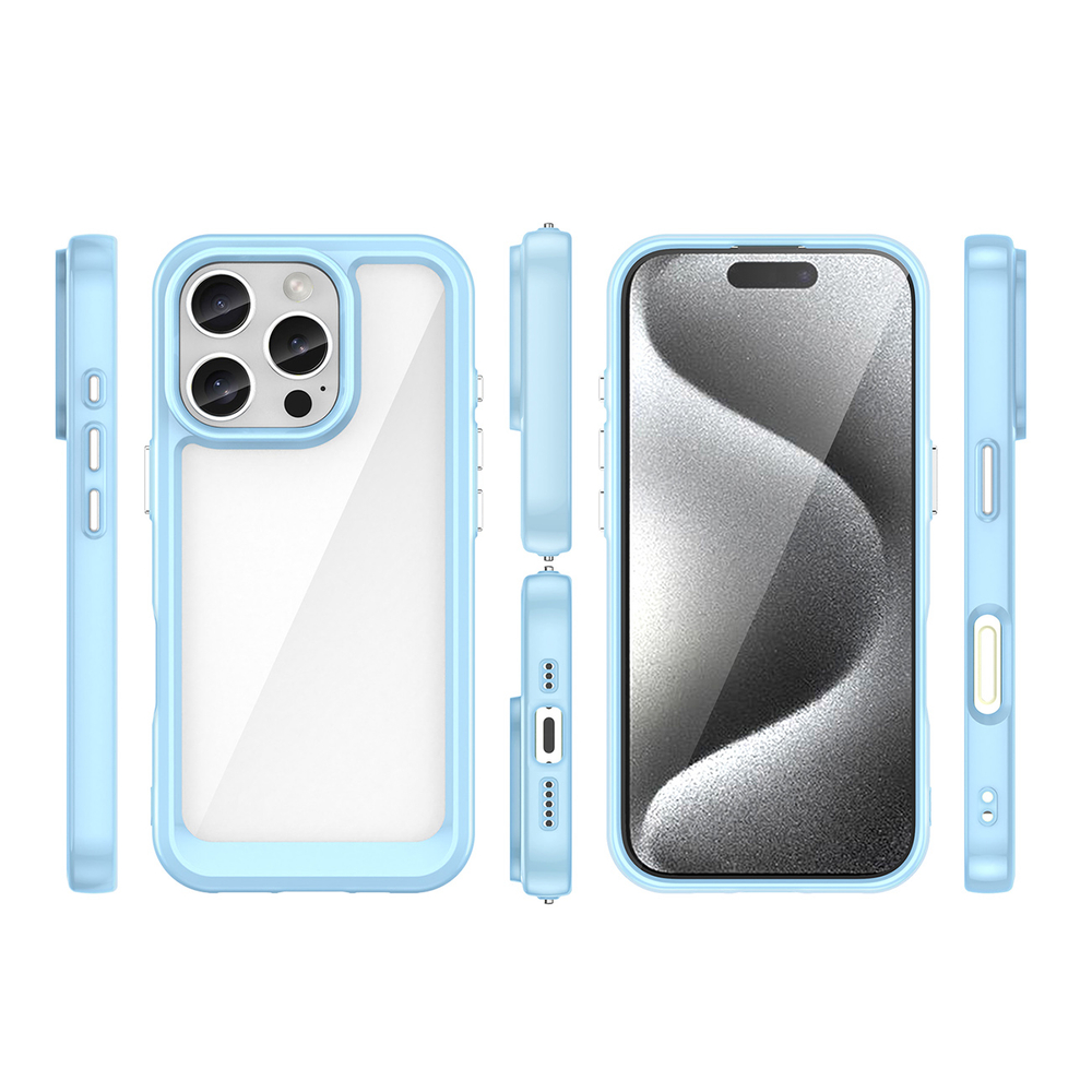 Skaidrus dėklas iPhone 16 Pro – mėlynas