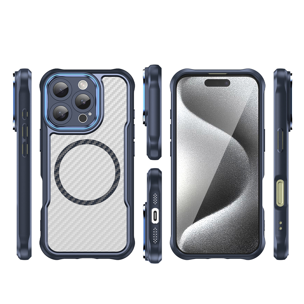 MagSafe TPU dėklas iPhone 16 Pro Max – mėlynas