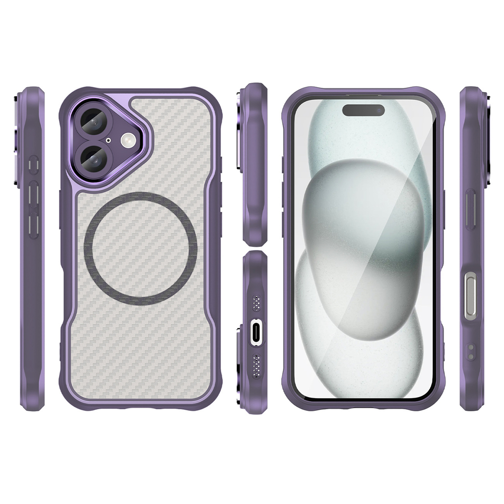 MagSafe silikoninis dėklas iPhone 16 Plus – violetinis