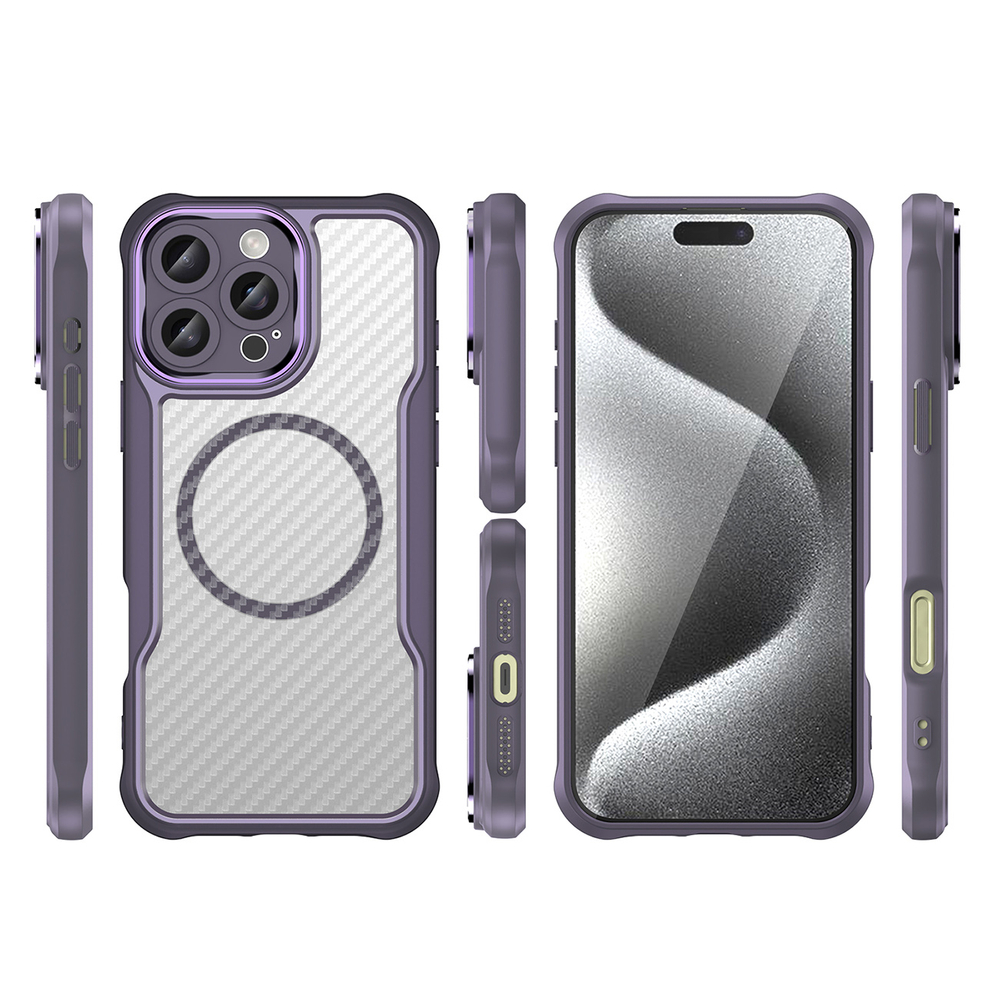 MagSafe TPU dėklas iPhone 16 Pro – violetinis