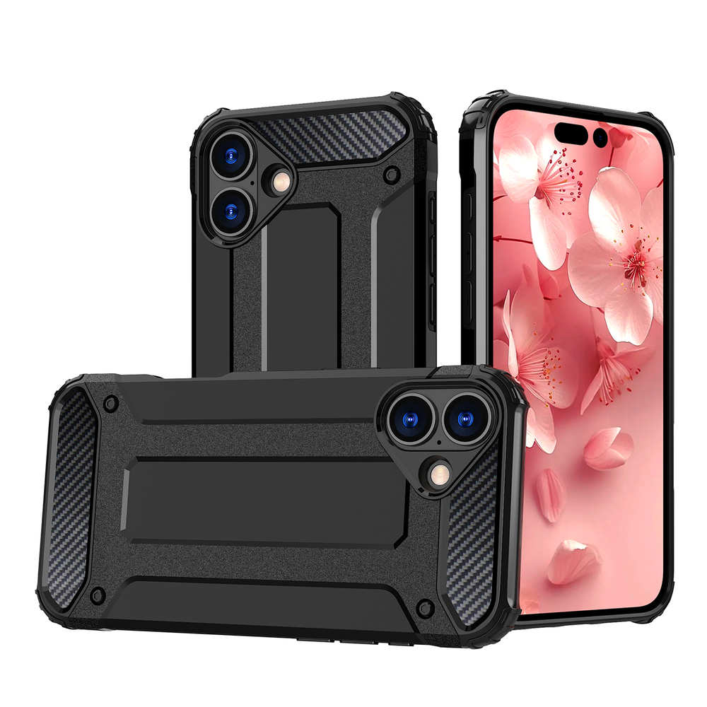 Hybrid Armor dėklas iPhone 16 – juodas