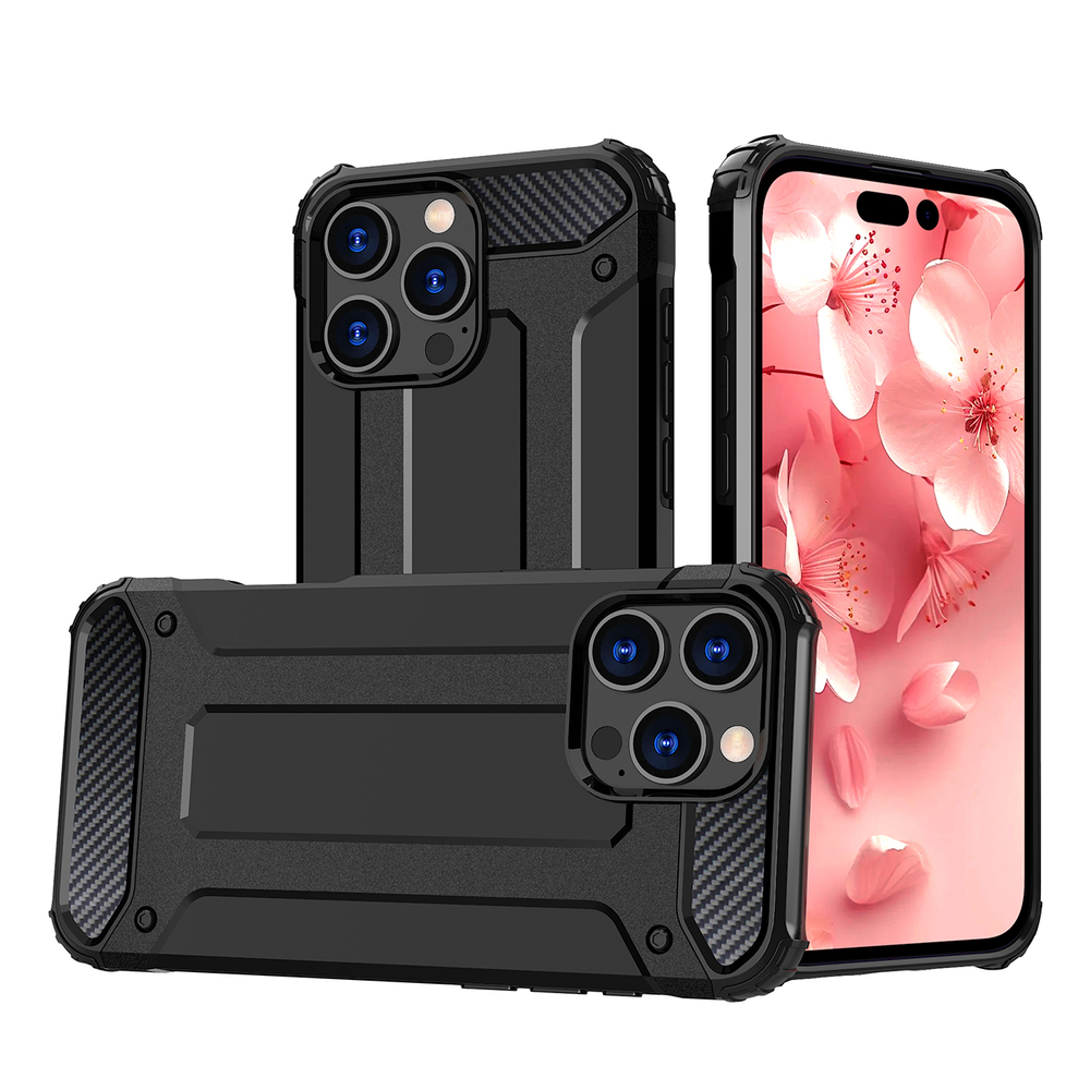Hybrid Armor dėklas iPhone 16 Pro – juodas