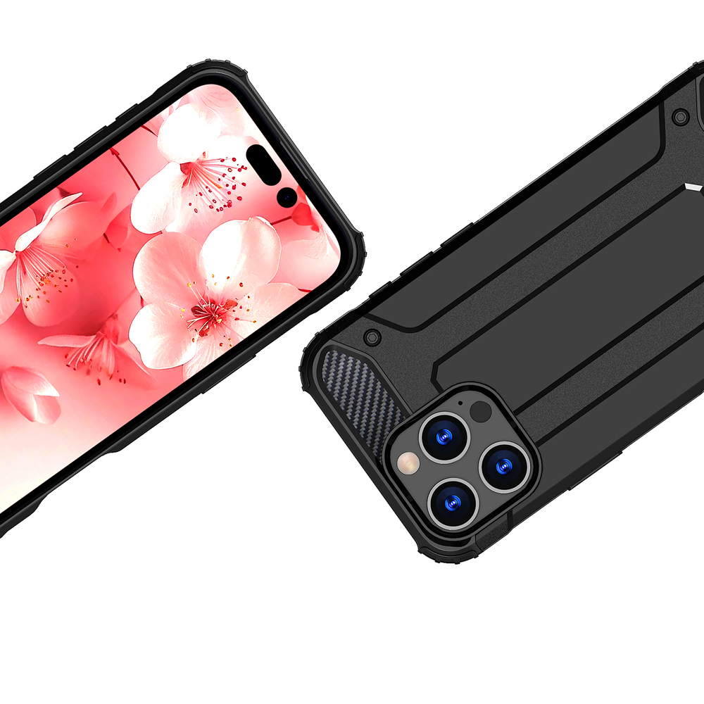 Hybrid Armor dėklas iPhone 16 Pro – juodas