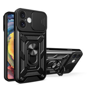 Hybrid Armor Camshield dėklas iPhone 16 Plus – mėlynas