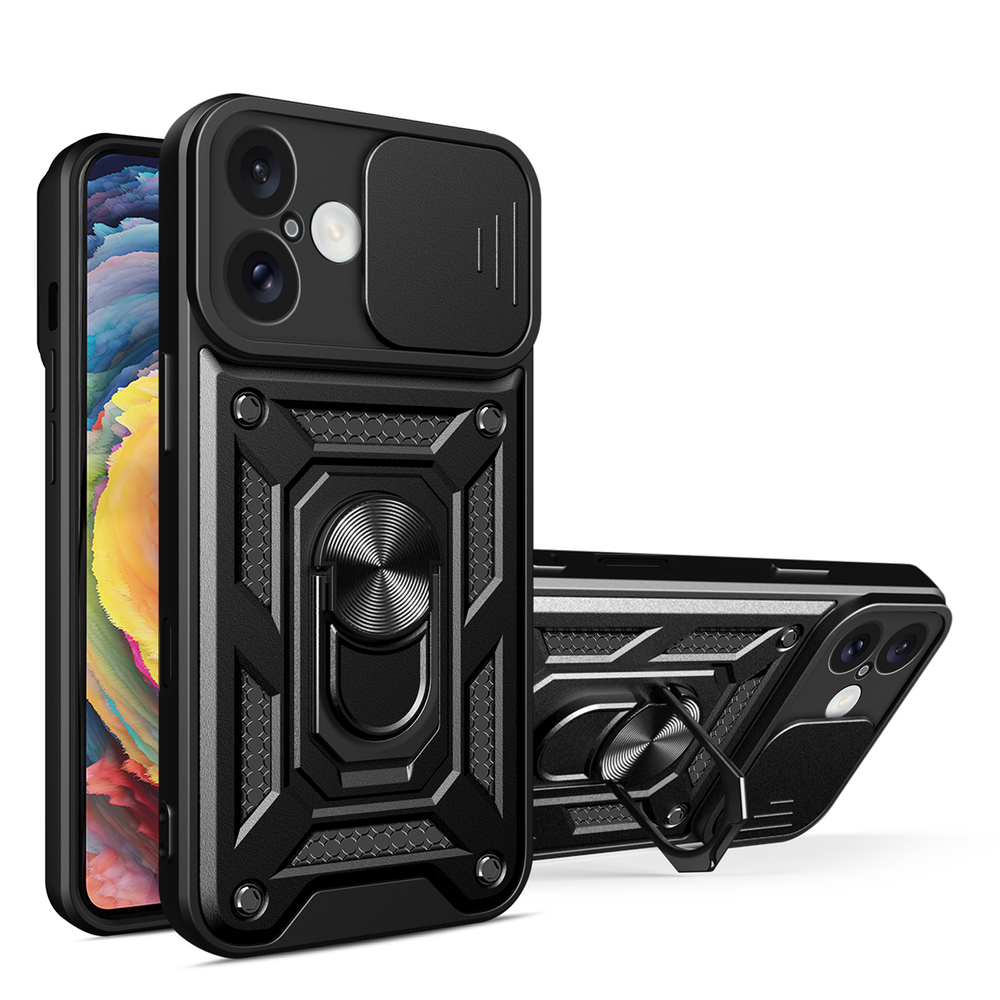 Hybrid Armor Camshield dėklas iPhone 16 Plus – mėlynas