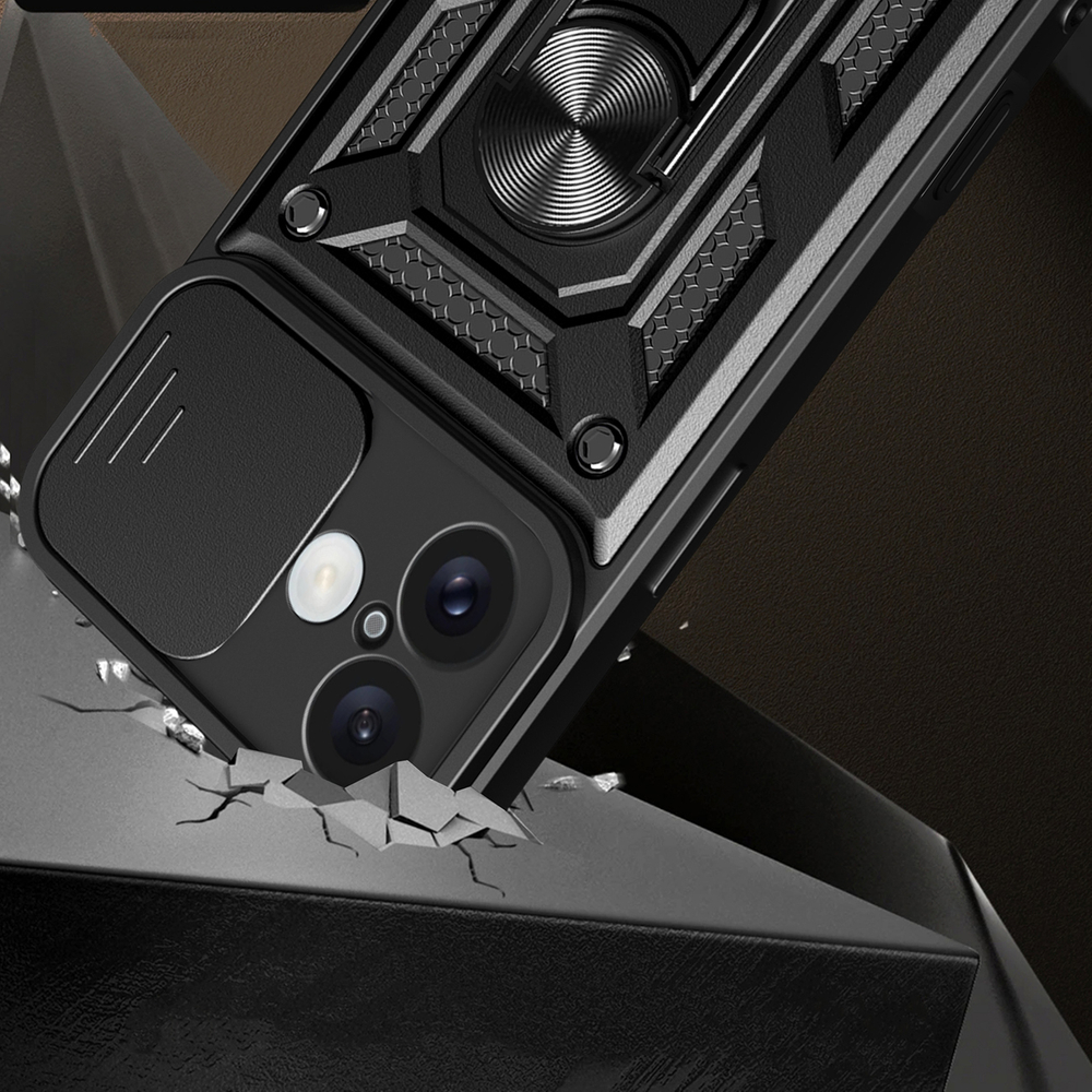 Hybrid Armor Camshield dėklas iPhone 16 Plus – mėlynas