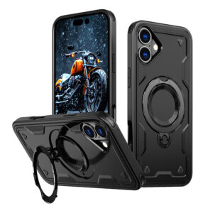 MagSafe dėklas iPhone 16 Plus Hybrid Armor Trendy – juodas