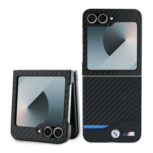 BMW Carbon Blue Line dėklas Galaxy Z Flip6 – juodas