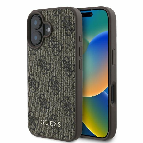Guess 4G Classic iPhone 16 dėklas - Rudas