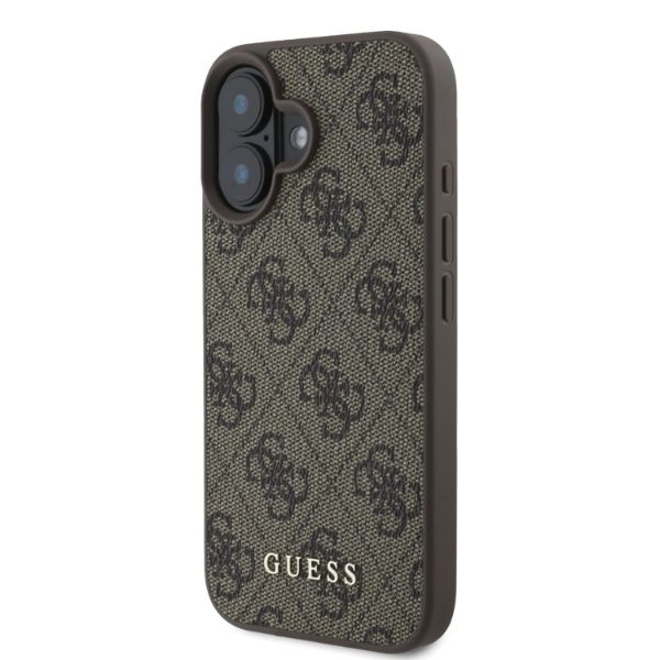 Guess 4G Classic iPhone 16 dėklas - Rudas