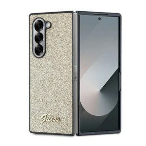 Guess 4G Glitter Script dėklas Z Fold6 – auksinis
