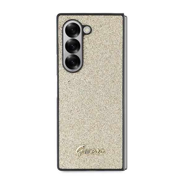 Guess 4G Glitter Script dėklas Z Fold6 – auksinis