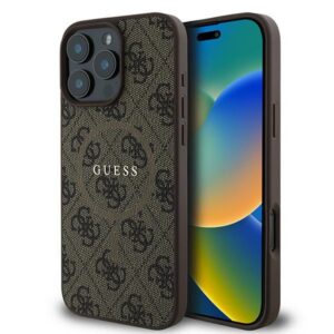 Guess MagSafe dėklas iPhone 16 Pro – rudas