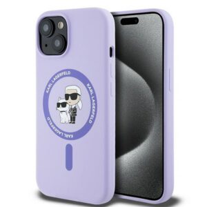 Karl Lagerfeld MagSafe dėklas iPhone 15 – violetinis