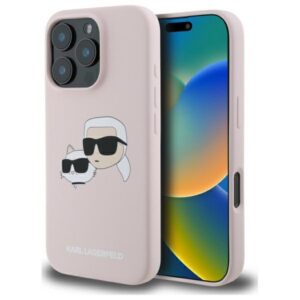Karl Lagerfeld MagSafe dėklas iPhone 16 Pro – rožinis