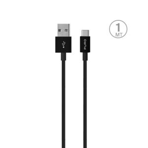 Puro White USB-A - USB-C laidas 1m - juodas