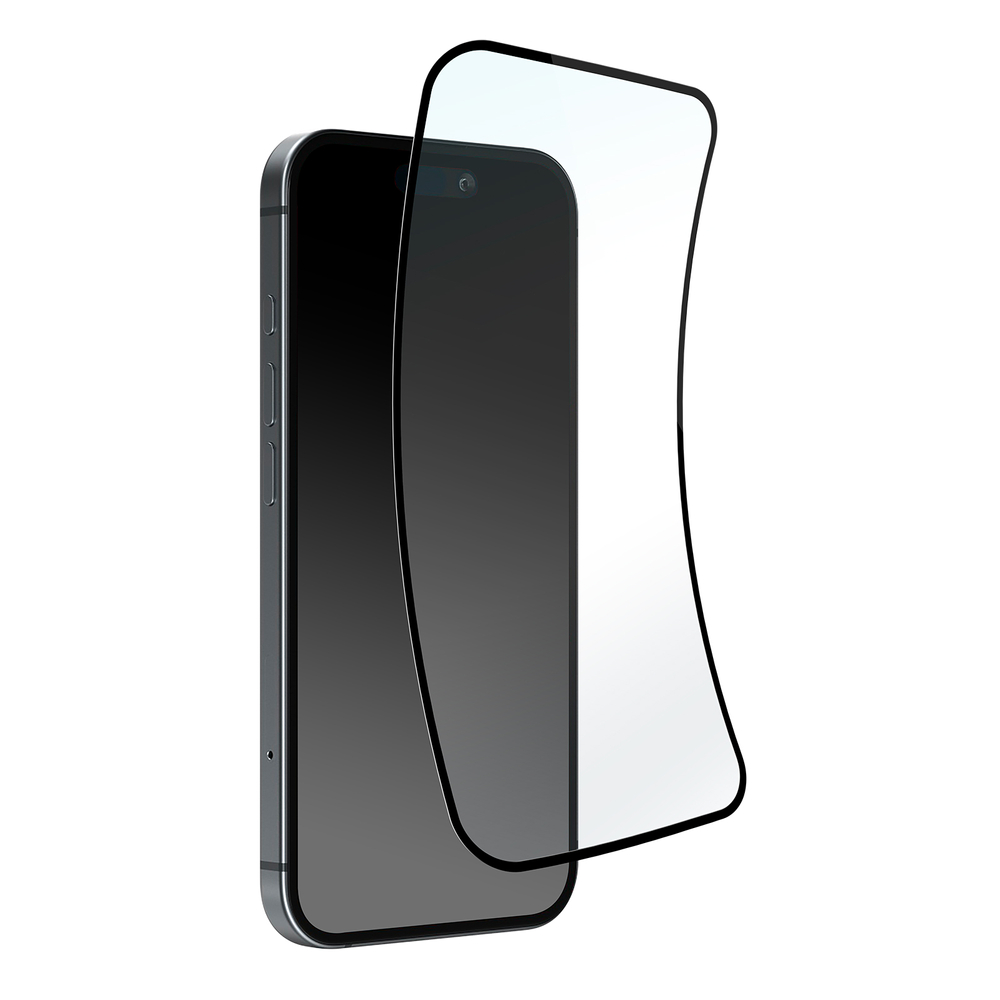 Puro D3O apsauginis stiklas iPhone 16 Pro Max – juodas rėmelis