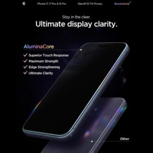 Apsauginis stiklas Spigen Glas.TR EZ Fit AC Privacy, 2 vnt., iPhone 16 Pro / 17 / 17 Pro