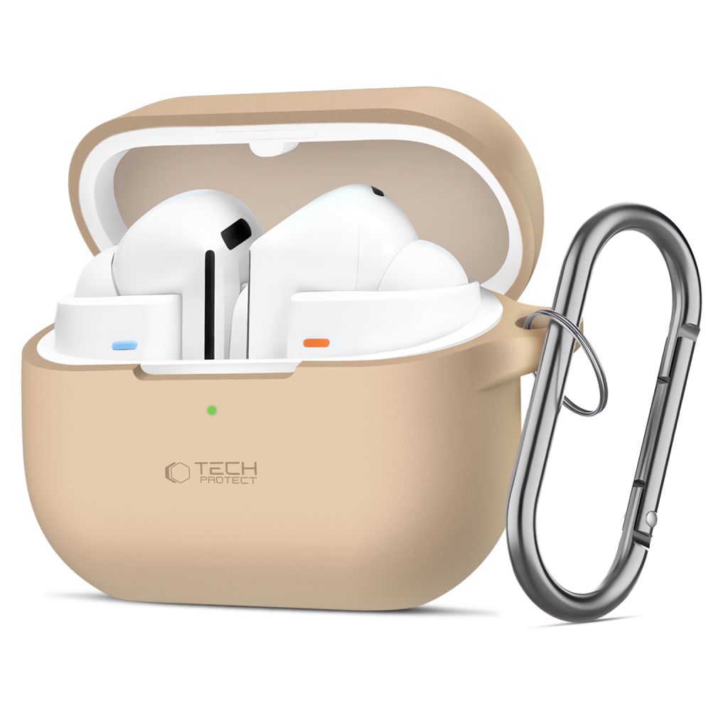 Dėklas Tech-Protect Silicone Hook Samsung Galaxy Buds 3 / 3 FE / 3 Pro, kavos latte spalvos