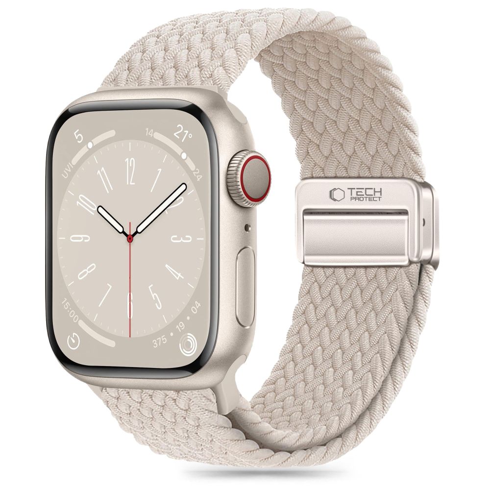 Dirželis Tech-Protect Nylonmag Apple Watch 8 / 9 / 10 / 11 / SE (40 / 41 / 42 mm), natūralaus titano spalvos