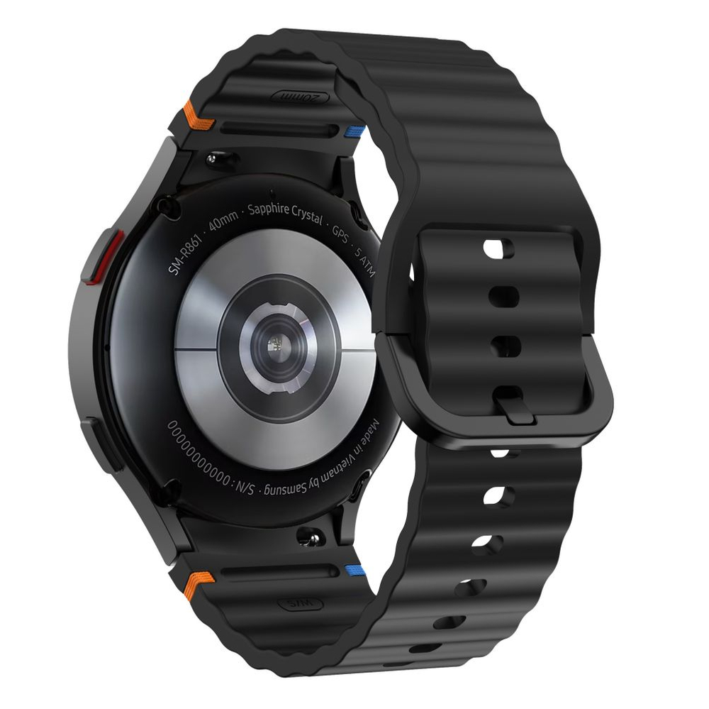 Dirželis Tech-Protect Silicone Sport Samsung Galaxy Watch 4/5/5 Pro/6/7/FE, juodas