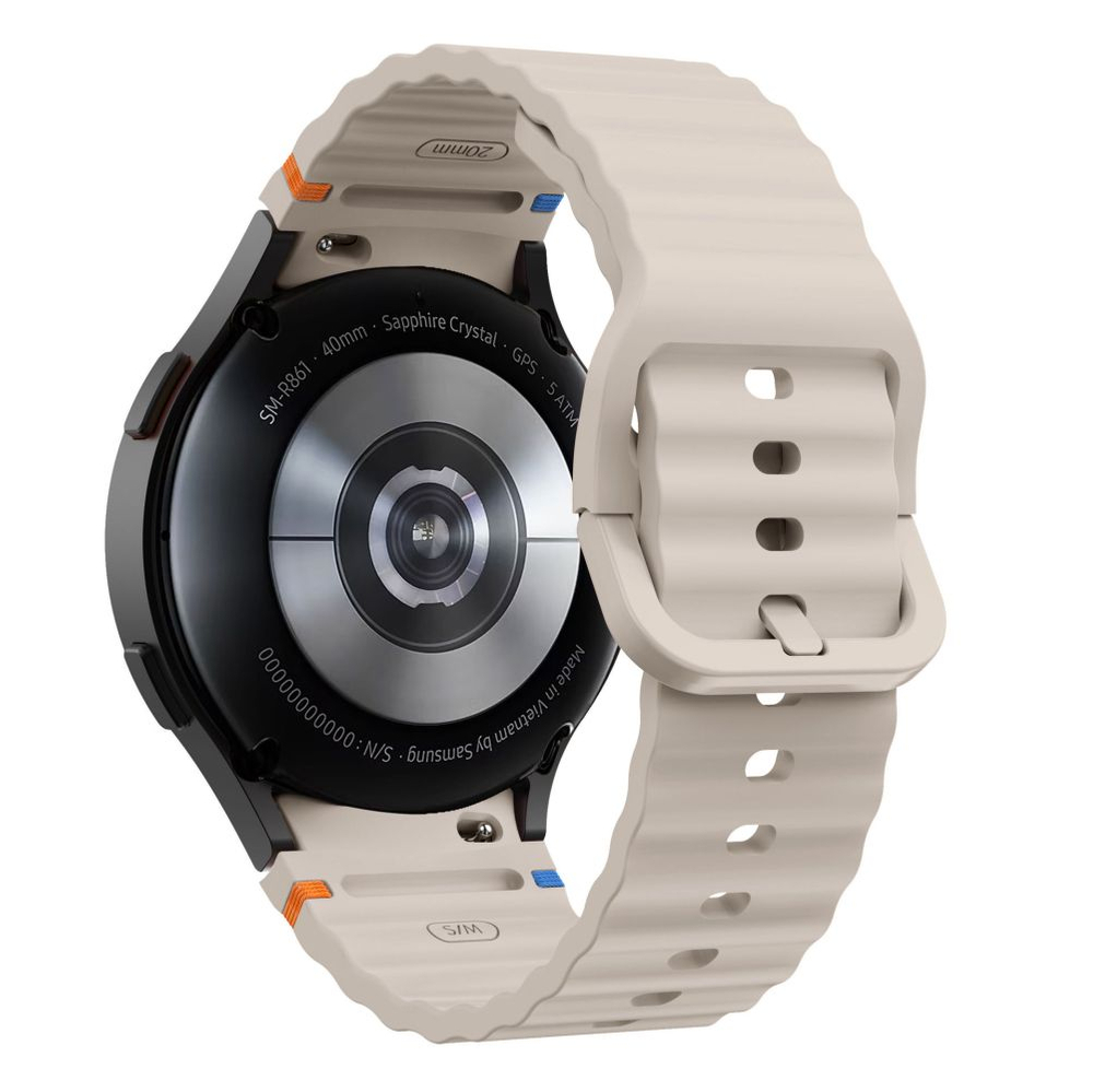 Dirželis Tech-Protect Silicone Sport Samsung Galaxy Watch 4/5/5 Pro/6/7/FE, šviesiai auksinis