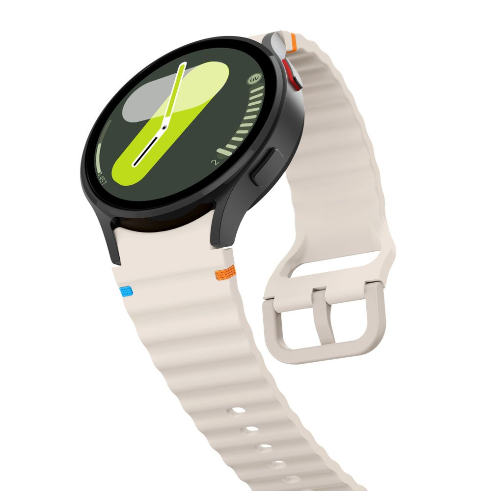Dirželis Tech-Protect Silicone Sport Samsung Galaxy Watch 4/5/5 Pro/6/7/FE, šviesiai auksinis
