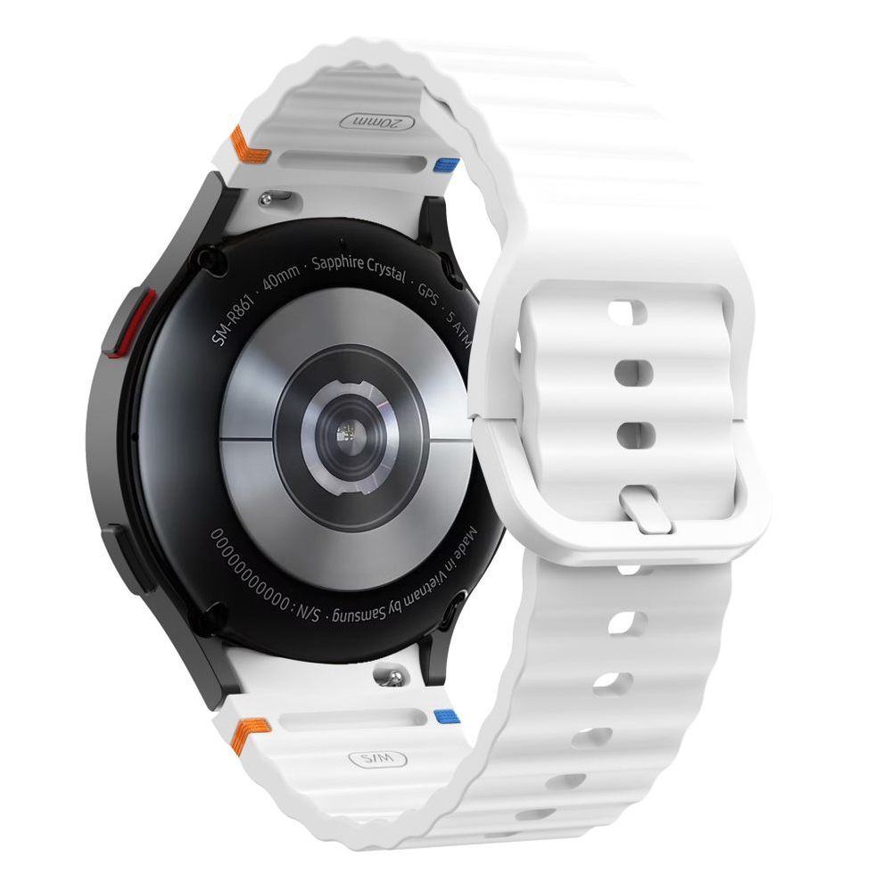 Dirželis Tech-Protect Silicone Sport Samsung Galaxy Watch 4 / 5 / 5 Pro / 6 / 7 / FE, baltas